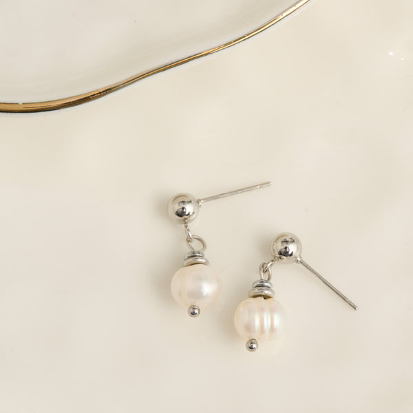 Pearl Earrings Drop Freshwater Waterproof Jewelry Narelle