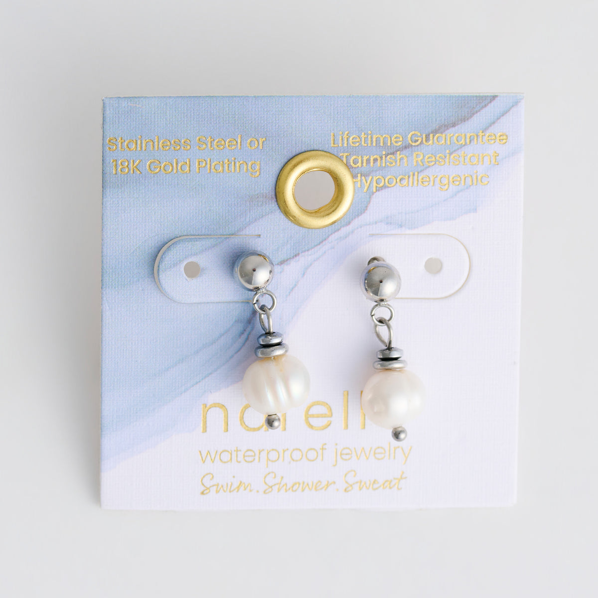 Pearl Earrings Drop Freshwater Waterproof Jewelry Narelle