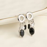 Black Agate Earrings Drop Waterproof Jewelry Narelle Post