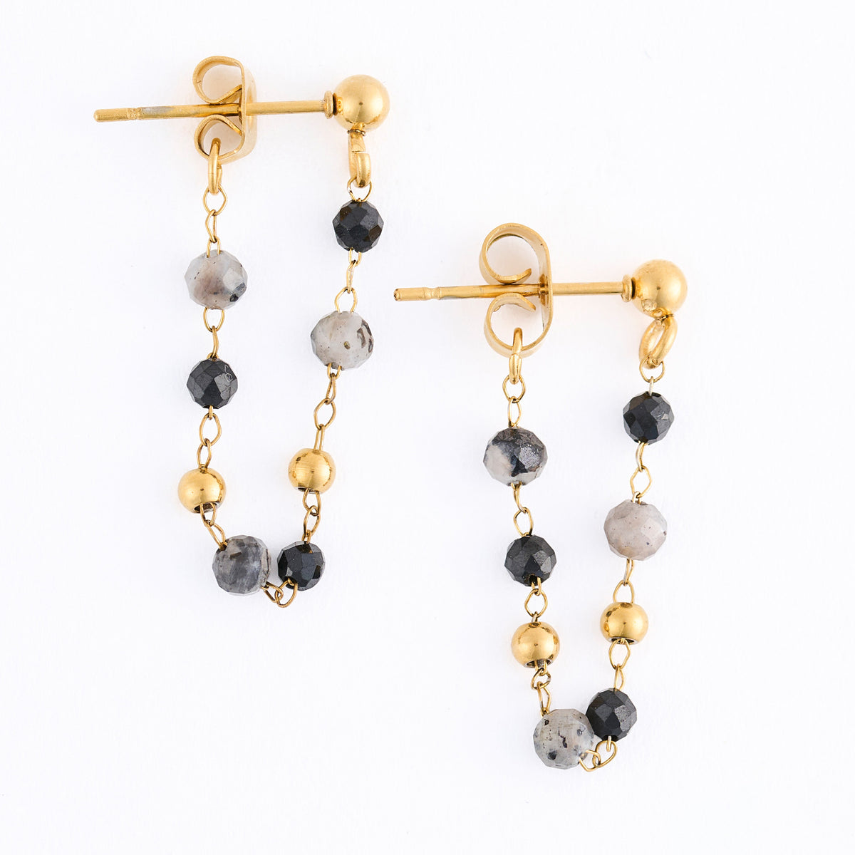 Drop Earrings Gemstone Beaded Waterproof Narelle Gold