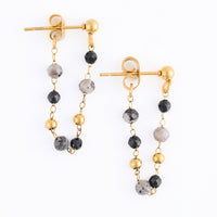 Drop Earrings Gemstone Beaded Waterproof Narelle Gold