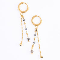 Apatite Earrings Hoop Beaded Waterproof Narelle Gold