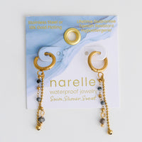 Apatite Earrings Hoop Beaded Waterproof Narelle Gold