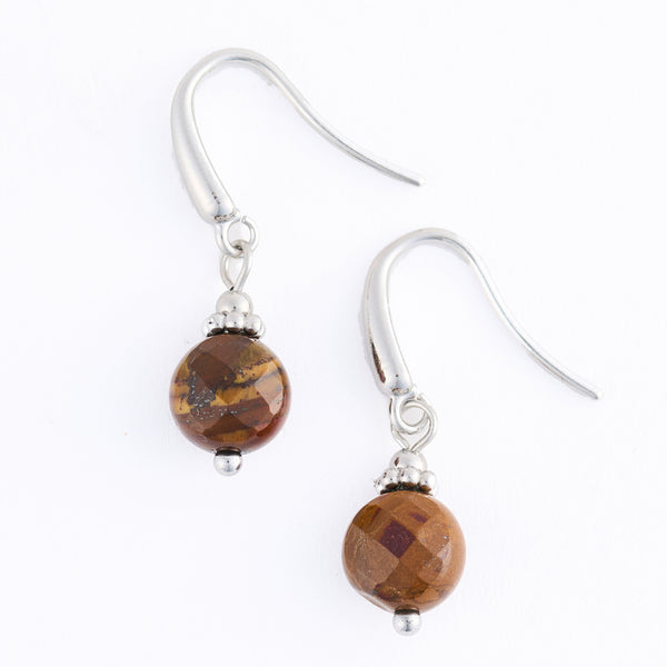 Tiger Eye Earrings Drop Faceted Waterproof Narelle