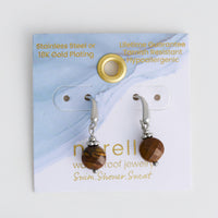 Tiger Eye Earrings Drop Faceted Waterproof Narelle