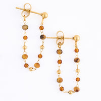Drop Earrings Gemstone Beaded Waterproof Narelle Gold
