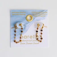 Drop Earrings Gemstone Beaded Waterproof Narelle Gold