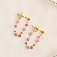Drop Earrings Gemstone Beaded Waterproof Narelle Gold
