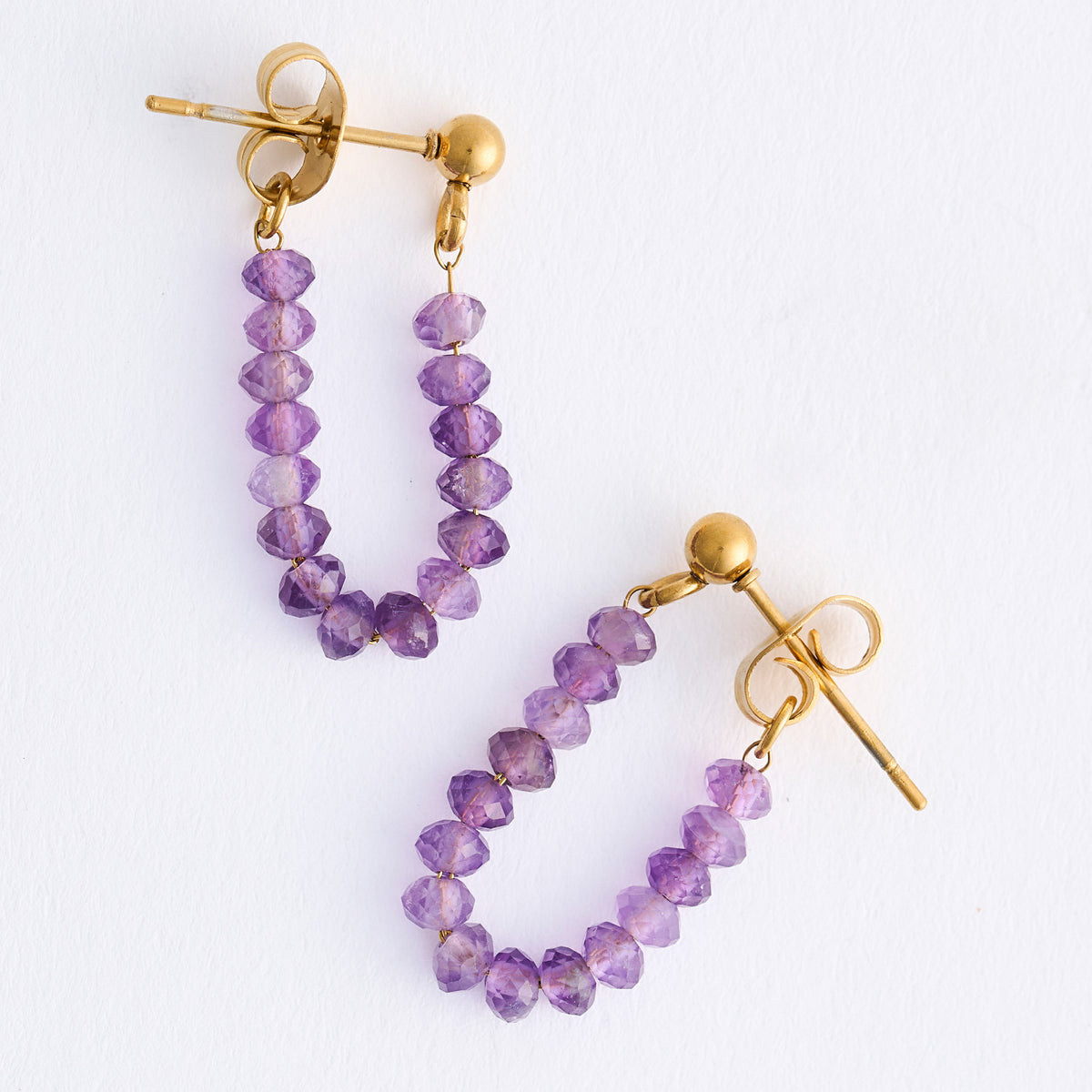 Drop Earrings Genuine Stone Beaded Waterproof Narelle Gold