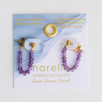 Drop Earrings Genuine Stone Beaded Waterproof Narelle Gold
