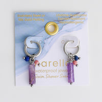 Amethyst Earrings Hoop Bar Waterproof Narelle Gemstone