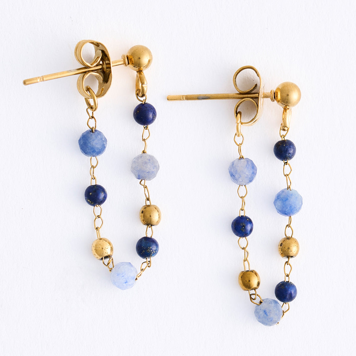 Drop Earrings Gemstone Beaded Waterproof Narelle Gold