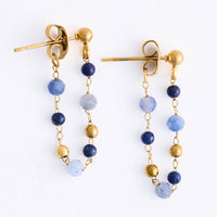 Drop Earrings Gemstone Beaded Waterproof Narelle Gold