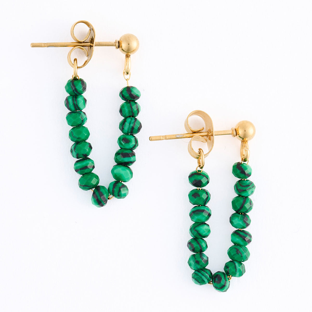 Drop Earrings Genuine Stone Beaded Waterproof Narelle Gold