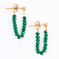 Drop Earrings Genuine Stone Beaded Waterproof Narelle Gold