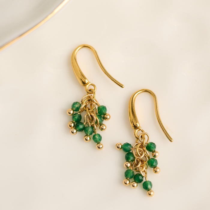 Drop Earrings Gemstone Beaded Waterproof Narelle Fringe