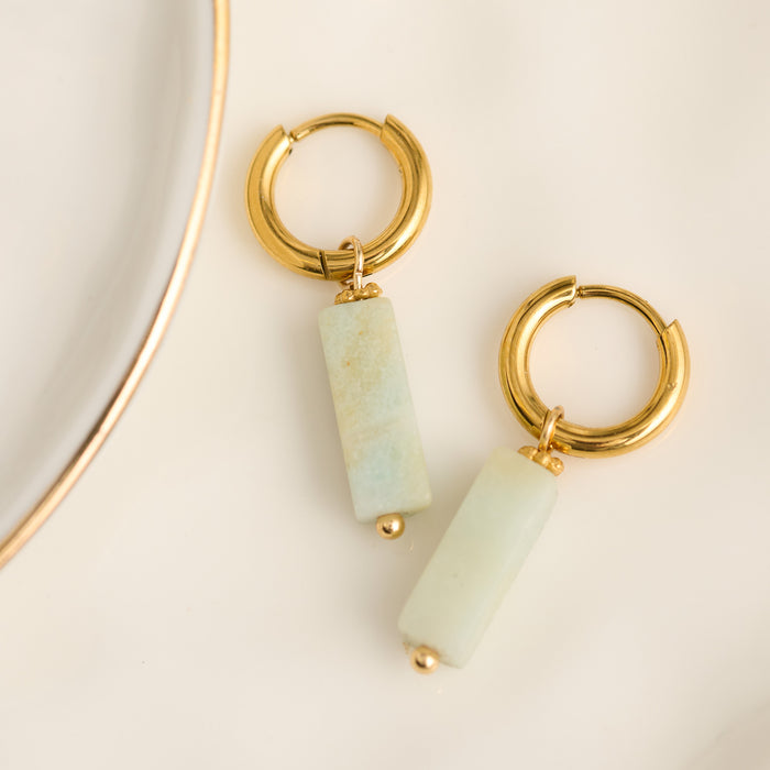 Hoop Earrings Gemstone Bar Waterproof Jewelry Narelle