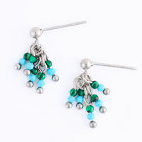 Amazonite Earrings Fringe Drop Waterproof Narelle Silver