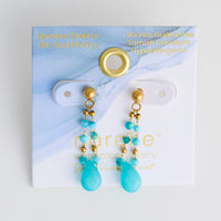 Kyanite Earrings Drop Beaded Waterproof Narelle Gold