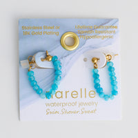 Drop Earrings Genuine Stone Beaded Waterproof Narelle Gold