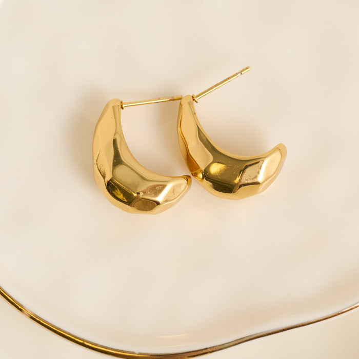 Waterproof Earrings Narelle Chunky Crescent Huggie Hoops