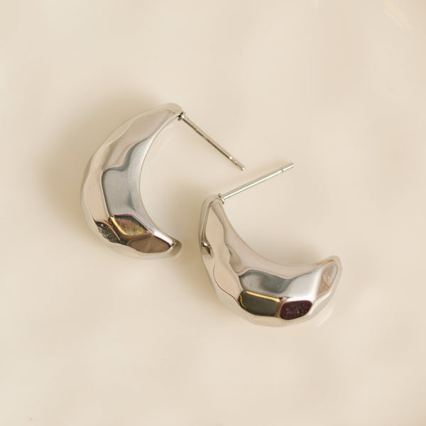 Waterproof Earrings Narelle Chunky Crescent Huggie Hoops