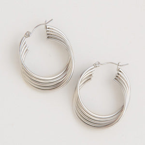 Waterproof Earrings Narelle Layered Ribbed Hoop Earrings