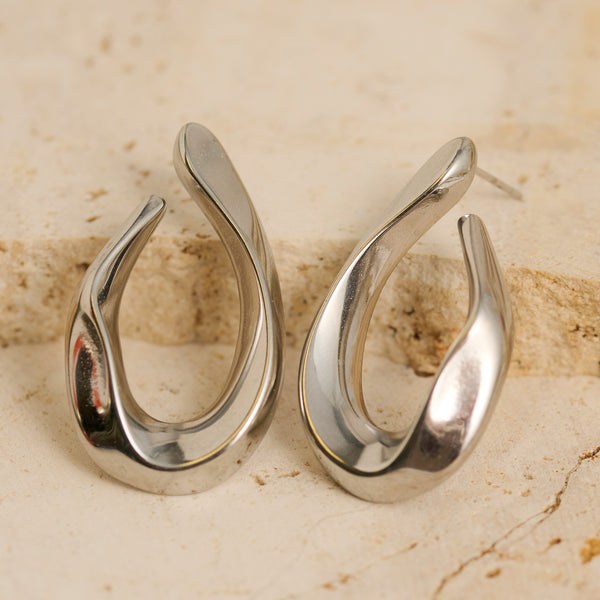Waterproof Earrings Narelle Twisted Teardrop Hoop Earrings