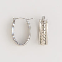 Waterproof Earrings Narelle Braided Chevron Hoop Earrings