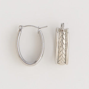 Waterproof Earrings Narelle Braided Chevron Hoop Earrings