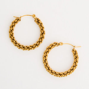 Waterproof Earrings Narelle Braided Chain Link Hoop Earrings