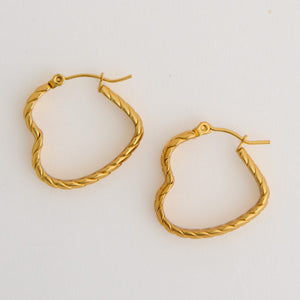 Waterproof Earrings Narelle Braided Heart Hoop Earrings