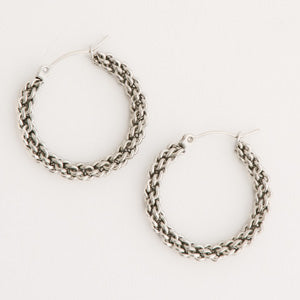 Waterproof Earrings Narelle Braided Chain Link Hoop Earrings
