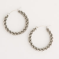 Waterproof Earrings Narelle Braided Chain Link Hoop Earrings
