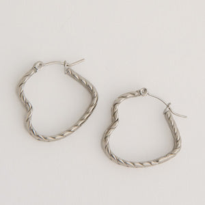 Waterproof Earrings Narelle Braided Heart Hoop Earrings