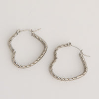 Waterproof Earrings Narelle Braided Heart Hoop Earrings