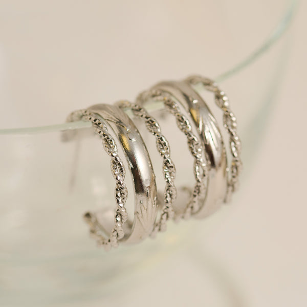 Waterproof Earrings Narelle Multi Band Rope C-Hoop Earrings