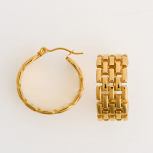 Waterproof Earrings Narelle Chunky Woven Hoop Earrings