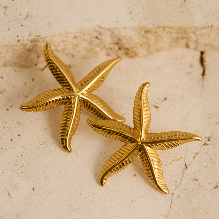 Waterproof Earrings Narelle Textured Starfish Stud Earrings
