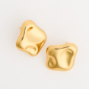 Waterproof Earrings Narelle Sculptural Square Stud Earrings