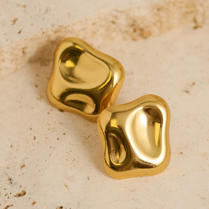 Waterproof Earrings Narelle Sculptural Square Stud Earrings