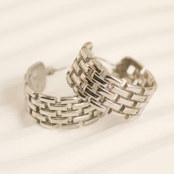 Waterproof Earrings Narelle Chunky Woven Hoop Earrings