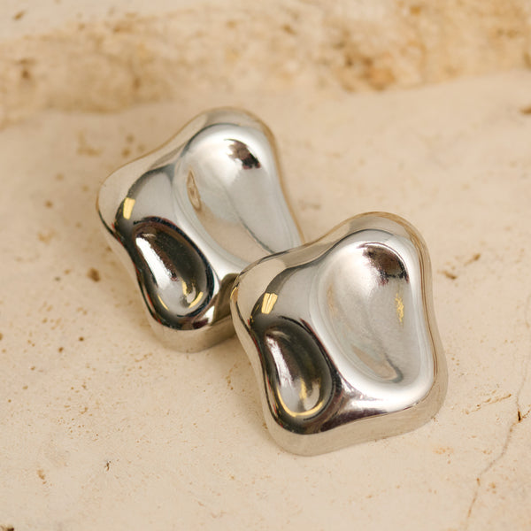 Waterproof Earrings Narelle Sculptural Square Stud Earrings