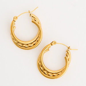 Waterproof Earrings Narelle Multi Band Twisted Hoop Earrings