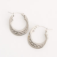 Waterproof Earrings Narelle Multi Band Twisted Hoop Earrings
