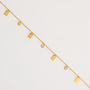 Waterproof Necklace Narelle Crystal & Bar 18" Station Chain