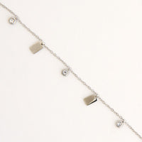 Waterproof Necklace Narelle Crystal & Bar 18" Station Chain
