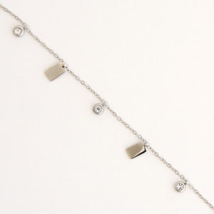 Waterproof Necklace Narelle Crystal & Bar 18" Station Chain