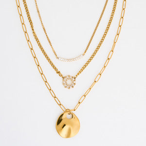 Waterproof Necklace Narelle 16" Layered CZ Pendant