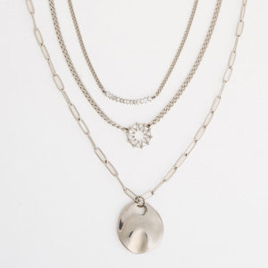 Waterproof Necklace Narelle 16" Layered CZ Pendant